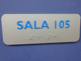 Placa sinalização de acrílico com impressão em Braille