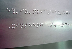 Placa sinalização Braille